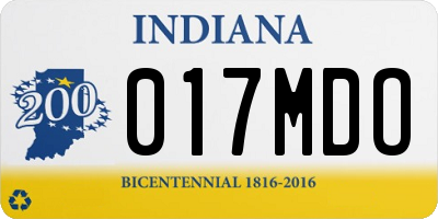 IN license plate 017MDO