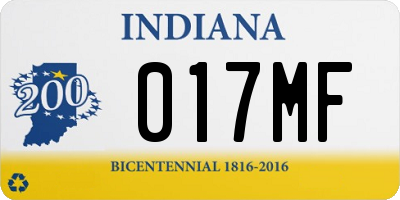 IN license plate 017MF