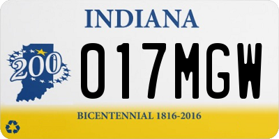 IN license plate 017MGW