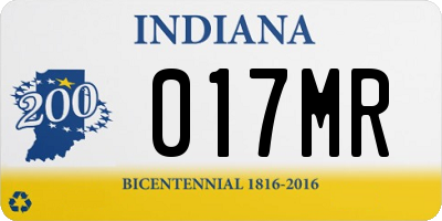 IN license plate 017MR