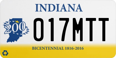 IN license plate 017MTT