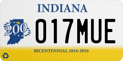 IN license plate 017MUE
