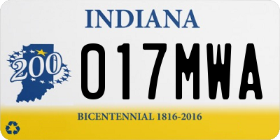 IN license plate 017MWA