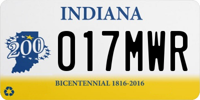 IN license plate 017MWR