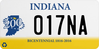 IN license plate 017NA