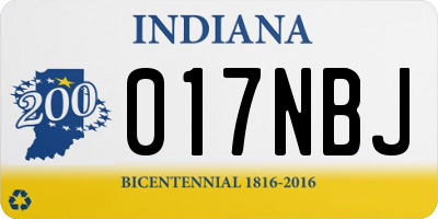 IN license plate 017NBJ