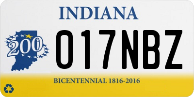 IN license plate 017NBZ