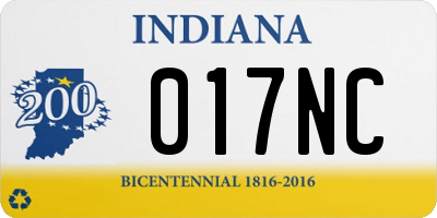 IN license plate 017NC