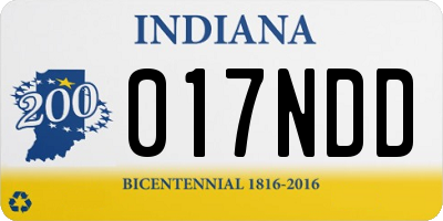 IN license plate 017NDD
