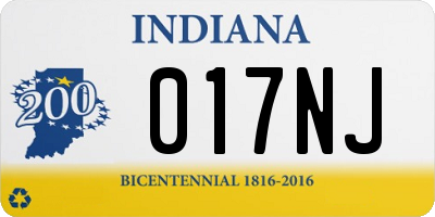 IN license plate 017NJ