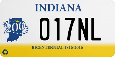 IN license plate 017NL