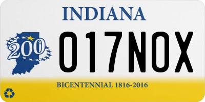 IN license plate 017NOX