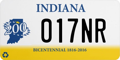 IN license plate 017NR