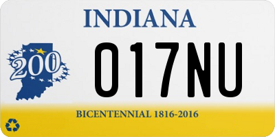 IN license plate 017NU