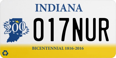 IN license plate 017NUR