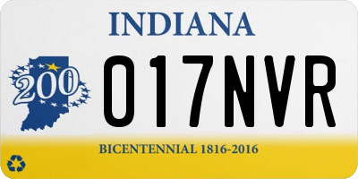 IN license plate 017NVR