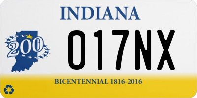 IN license plate 017NX