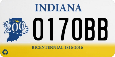 IN license plate 017OBB