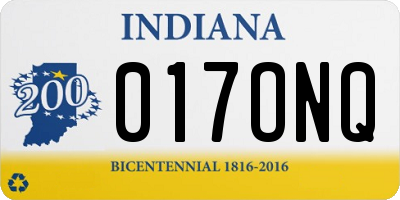 IN license plate 017ONQ