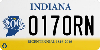 IN license plate 017ORN