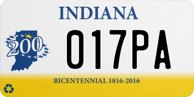 IN license plate 017PA