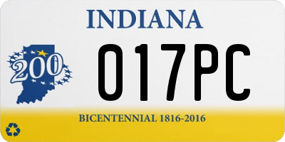 IN license plate 017PC