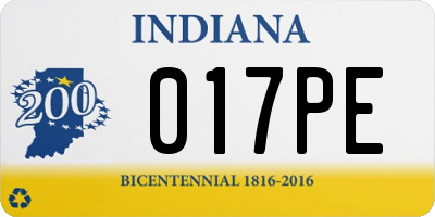 IN license plate 017PE