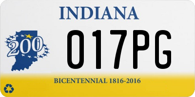 IN license plate 017PG