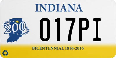 IN license plate 017PI