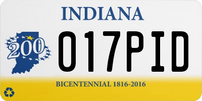 IN license plate 017PID