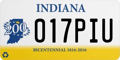IN license plate 017PIU