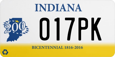 IN license plate 017PK