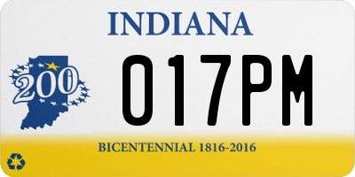 IN license plate 017PM