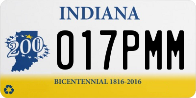 IN license plate 017PMM