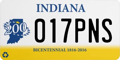 IN license plate 017PNS