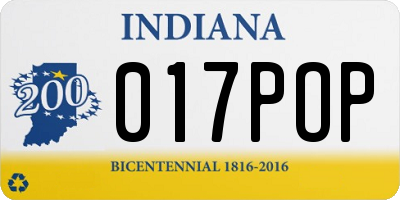 IN license plate 017POP