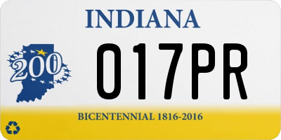 IN license plate 017PR