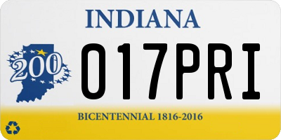 IN license plate 017PRI
