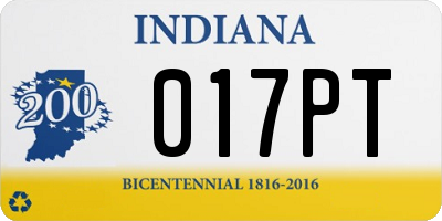 IN license plate 017PT