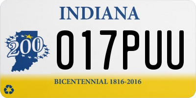IN license plate 017PUU