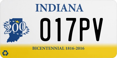 IN license plate 017PV