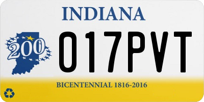 IN license plate 017PVT