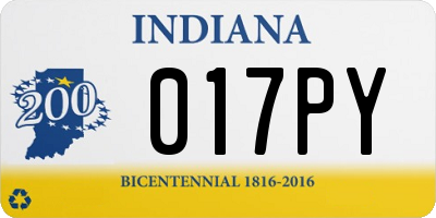 IN license plate 017PY