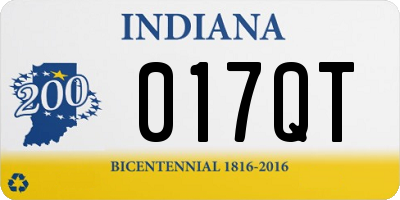 IN license plate 017QT