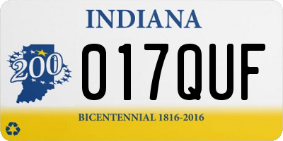IN license plate 017QUF