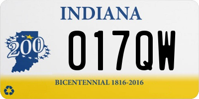 IN license plate 017QW