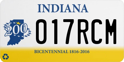 IN license plate 017RCM