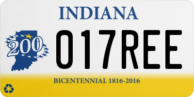 IN license plate 017REE