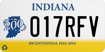 IN license plate 017RFV