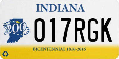 IN license plate 017RGK